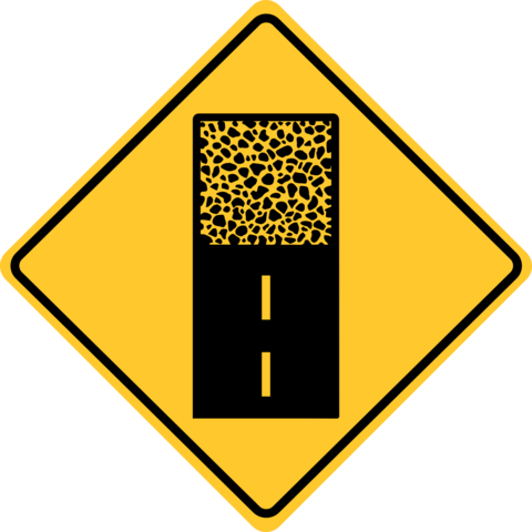 Pavement Ends Symbol Yellow Diamond Road Sign Template